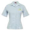 Junior Short Sleeve Blouse - powder blue